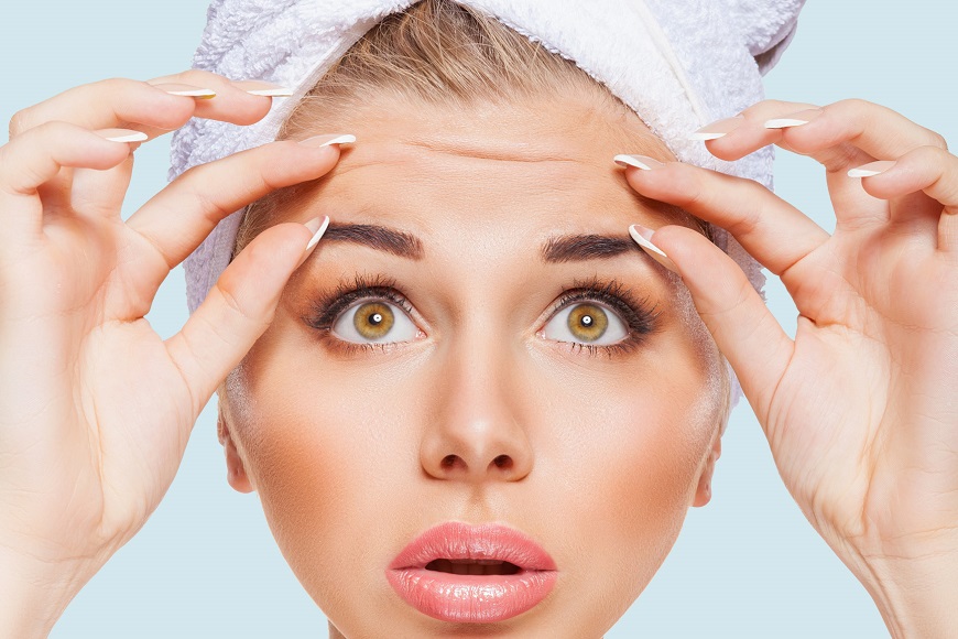 Botox results between the eyebrows