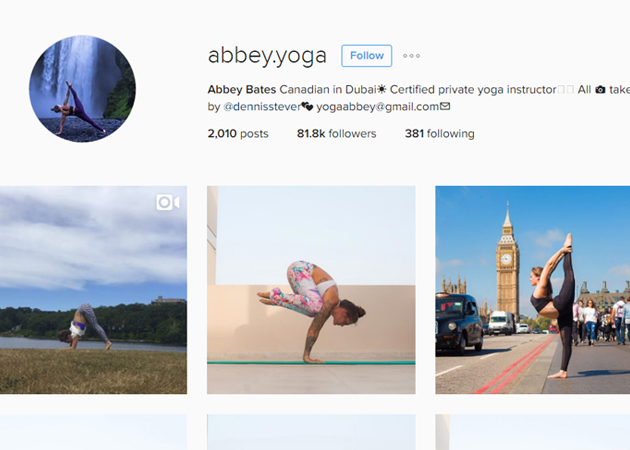 @abbey.yoga instagram / best dubai instagram accounts